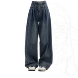 Stitch Details Patchwork High Waist JeansOutfit