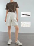 100% Cotton Casual White Denim Shorts Women Summer Sexy High Waist Shorts Jeans Female Vintage Belt Loose