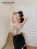 Butterfly Top Women 2022 Summer Tanks Camis Spaghetti Strap Sexy Cute Tops Kawaii Cute Cami Top Korean Fashion