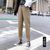 High waist Casual Pants Women loose Spring Autumn 2019 New Women's Korean slim Harem pants Plus Size Nine pants