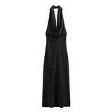 Women's Clothing 2025 Summer New Temperament Hanging Neck Collar Silk Texture Repairing Flute