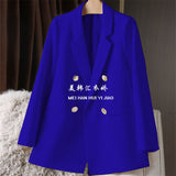 Zingj New Blazer Female Metal Button British Wind Casual Versatile Green Red Small Suit