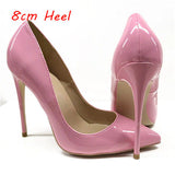 fashion shallow 12cm high heels pumps patent leather PU sexy ladies dress party wedding club women shoes QP060