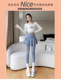 Pocket Fake Two Yoga Pants Large-Size High-Rise Sunscreen Skirts Thin Sports Wear Outside The