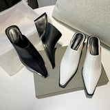 Zingj Baotou Half Slippers Female Small Square Slope With High Heel Cool Drag Fashion Outside Wear Thick Heel Lazy Muller