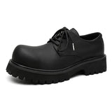 Zingj Head Derby Shoes Platform Increased Casual Leather Shoes 2023 Autumn And Winter New Daily Commuting Single Shoes
