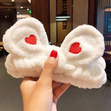 Face Hair Holder Hairbands Soft Warm Coral Fleece Bow Animal Ears Headband For Women Girls Turban Fashion Hair
