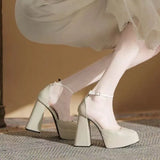 Heel Barbie Shoes Children 2025 New Spring And Autumn Beige Baotou Mary Cherish Coarse Sandals Wedding
