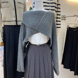 Dress 2025 New Sea-Going Cross-Sleeved Knitted Shawl Jacket Design Sweater
