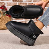 Bottom Snow Boots Women's New 2025 Heightening Thick Winter Waterproof Cotton Shoes To Keep Warm Short Cylinders With Velvet