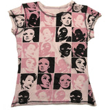 Vintage Crop Top Y2K Aesthetic Face Portrait Graphic T-shirt Harajuku Tie Dye Women Summer Sweats Tee Gothic