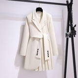 Temperament Dress Cover Stomach Thin Waist Fashion Suit Dress Thin Design Net Red Fried Street