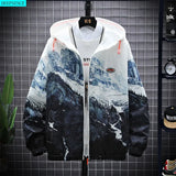 Spring New Printed Hooded Jacket Men's Trend Student Sportswear Men's Big Jacket Youth Jacket Jacket