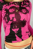 Screen Print Long Sleeve Tee- Outfit