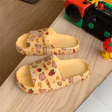 Slippers Leisure Fashion Cartoon Bear Design for Ladies Daily Wearing Beach Garden Light EVA Thicken Sole Flat