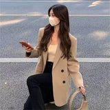 Zingj Spring And Autumn Khaki Suit Jacket Female Small Fried Street New Korean Version Casual Suit Female Jacket