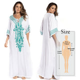 Elegant Quick-drying Striped V-Neck Self Belted Summer Beach Dress Black Cotton Tunic Plus Size Women Beachwear Kaftan