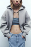 2025 New Hoodie Loose Hooded Long Zip Jacket Jacket 8073221
