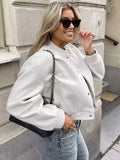 Women's Clothing 2025 Autumn And Winter New Women's Leisure Long-Sleeved Soft Short Bomber Jacket
