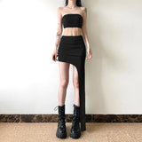 Women's Dress 2025WISH Summer New Street Fashion Solid Color Irregular Body Dress