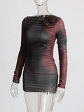 Yujie Style Dress Spring 2025 New Sexy Hottie Fashion Shoulder Brae Folding Short Dress