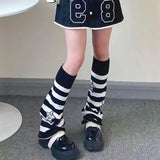 Zingj Hot Girl Leg Set Y2k Homemade Star Big Bone Element Show Leg Thin Jk Knit Pile Pile Wide Leg Sock Set-Outfit