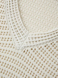 vintage cut out knitted sweater with loose fit and V