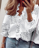 Women's Urban Leisure Long Sleeve Ruffle