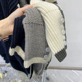 Zingj College Wind New Thick Needle Sweater Women In The Long V Collar Bump Color Autumn And Winter Loose Sweater Knitting Cardigan Women-Outfit