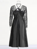 Elegance Elegant Dress 2025 Summer New Mesh Splicing Hanging Neck To Show Thin Fashion