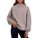 Fashion Casual Velvet Dress Women's Thick Half-High Collar Loose Women's Clothing In Autumn And Winter