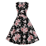 Lobster Printing Women Swing Dress Sleeveless Audrey Hepburn Robe Retro Casual Vintage O-Neck A Line Tunic Dresses