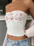 Patchwork Floral Knitted Bandeau Top- Outfit