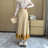 Zingj Patting Mink Hair Half Skirt Female Autumn Winter Korean High Waist Hips Cover Knitted Skirt Wooden Ear Pleated A