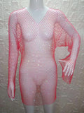 black fishnet rhinestone mini summer dress women Glitter bodycon club party dress see through bikini cover up beach