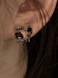 Hollow Out Heart Pattern Earring- Outfit