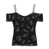 2025 New Women's Clothing Mesh Print Slings + Half-Dress Fashion Women's