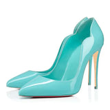Curl Upper Women Patent Pointed Toe Stiletto High Heels Sexy Ladies Party Dress Shoes Club Dance Pumps Plus Size