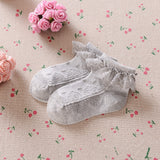 0 to 6 Yrs Toddler Baby Child Girls Ruffle Lace Ankle Cotton Dress Socks Princess Summer Cotton Eyelet Flower