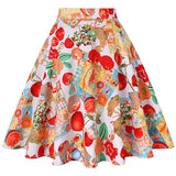 Women's Runway Cotton Retro Vintage Skirt Black Faldas High Waist A Line Rockabilly Jupe 50s Swing Umbrella Skirts Pin Up