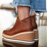 Shoes Women 2022 Autumn Black Platform Boots Women Zipper Wedge Booties Size 43 Heeled Ankle Boots Botas De