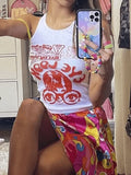 Eye Look Graphic Crop Tank Top- Outfit
