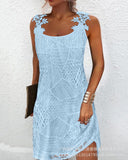 Zingj Women's Dress Lace Splicing Casual Dress LZS4904DA1