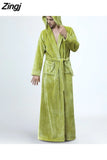 Winter Flannel Nightgown Plus Velvet Thick and Warm Couple Men Long Style Pajamas Ladies Cute and Comfortable