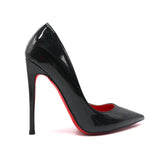 Shoes Tips Light Mouth Fine Heel Sexy Red-Soled High-Heeled Shoes Red Black Patent Leather Single Shoes