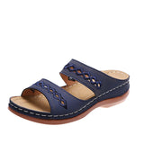Slope And Embroidered Cool Slippers Women Wish Thick Bottom Outside Wearing PU Bottom Retro Beach