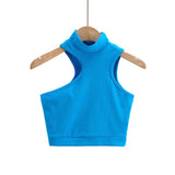Woman Clothes Vest Top Women Sleeveless Turtleneck Asymmetrical Chic Student Casual Street Sling Corset Crop y2k ropa