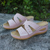 Heel Slippers Women's Shoes 2023 Spring And Summer New Fish Mouth Thick Soles Large Size Hollowed-Out Sandals Popular