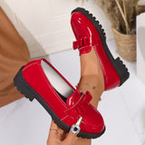 Lofu Shoes Women 2025 Spring And Summer New Roundhead With Thick Bottom Handy Korean Version Comfort Single