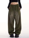Zingj New Autumn And Winter Green Pants Women's High Street Sweatpants And Thick Retro Hip Hop Jazz Dance Straight Casual